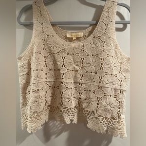 Floral Crochet/ Knit Crop Top